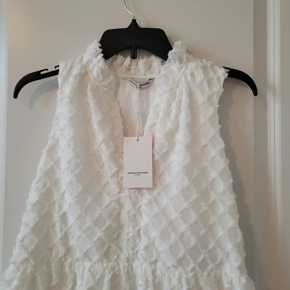 Amanda Uprichard Connolly Dress Split V Neck Sleeveless Midi Dress SMALL NWT